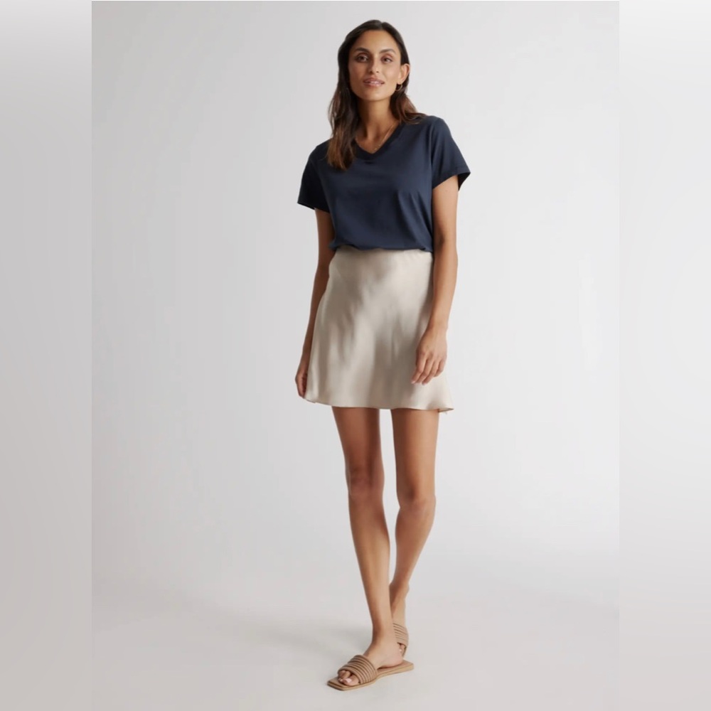 NWT Quince 100% Silk Mini Skirt